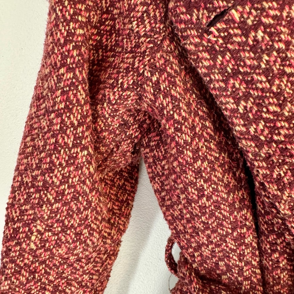 Mossimo Red Tweed Funnel Hood Wrap Coat - Picture 11 of 14